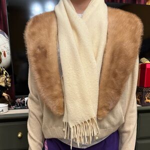Cashmere, Mink sweater and Cashmere scarf set